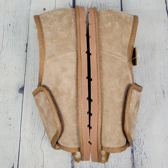 HAMMACHER & SCHLEMMER | sheepskin shearling suede adjustable open toe sl… - Picture 5 of 15